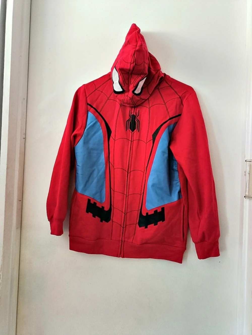 Marvel Spider-Man Costume Zip-Up Hoodie Red & Blue LG/XL